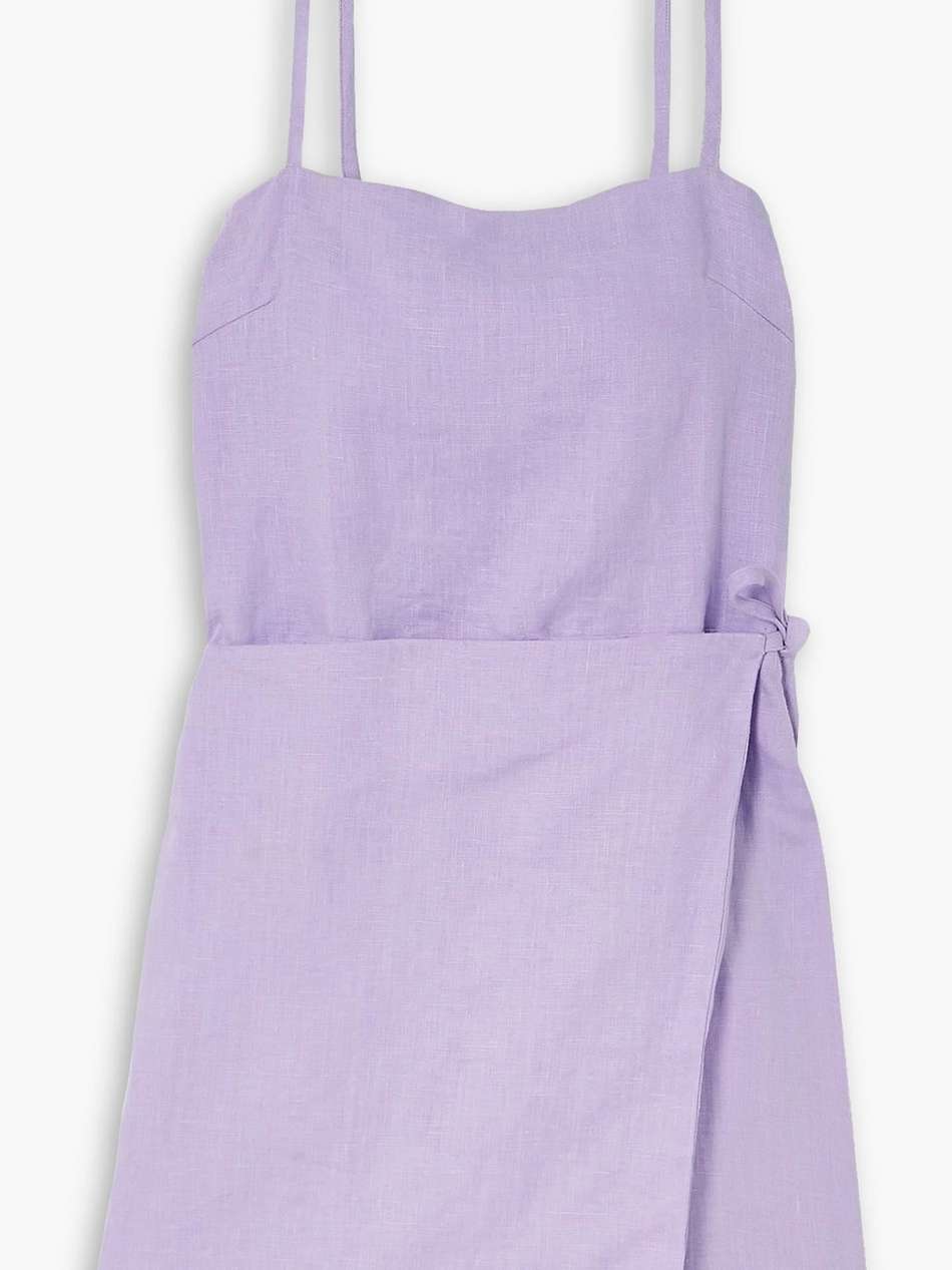 llian linen mini wrap dress