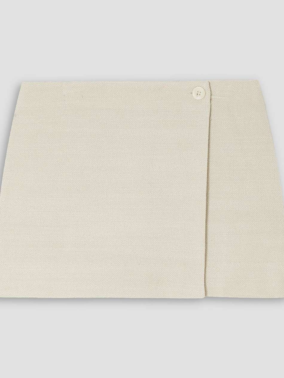 tour wrap-effect cotton-blend mini skirt