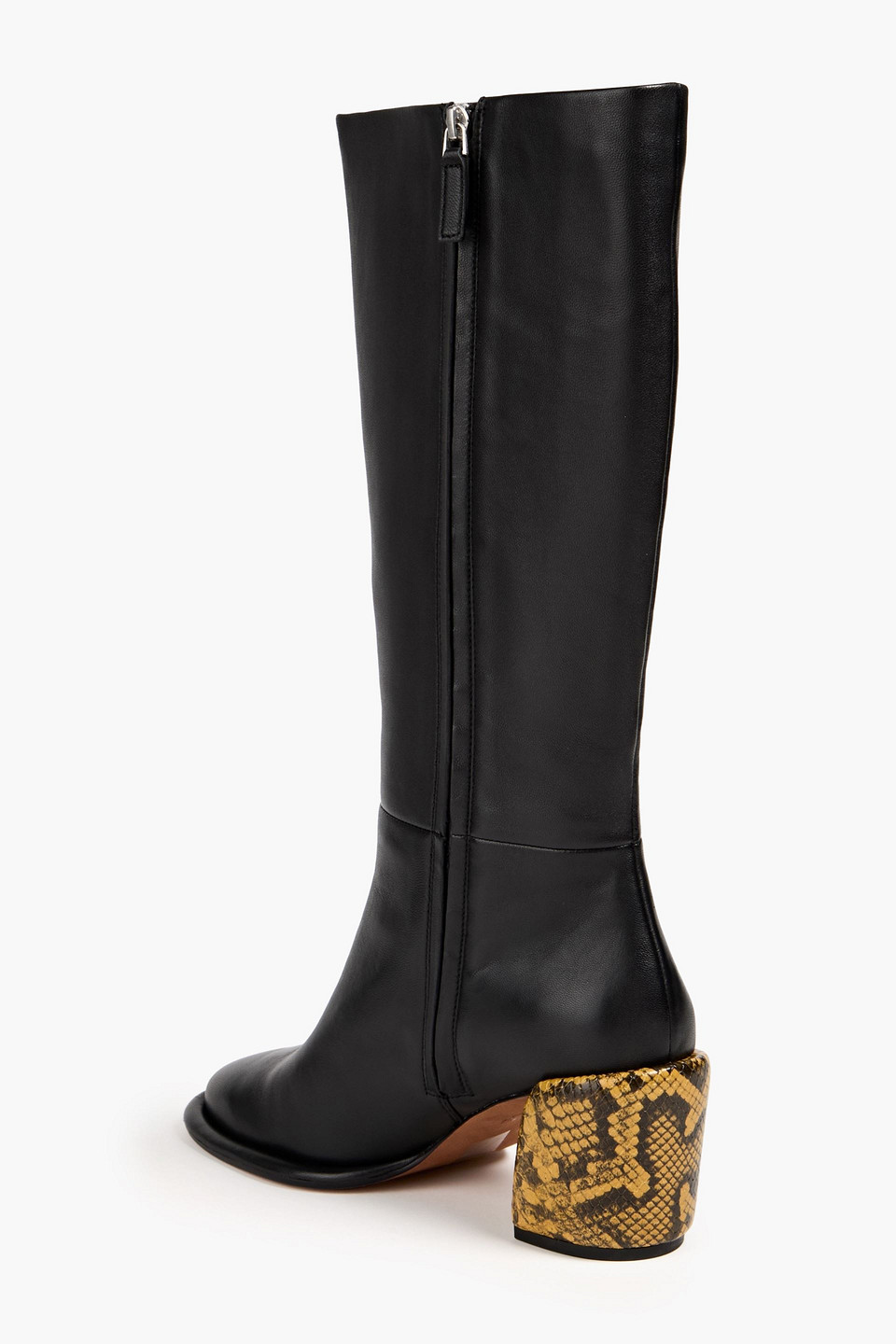3.1 Phillip Lim Naomi Mixed Leather Knee Boots In Black