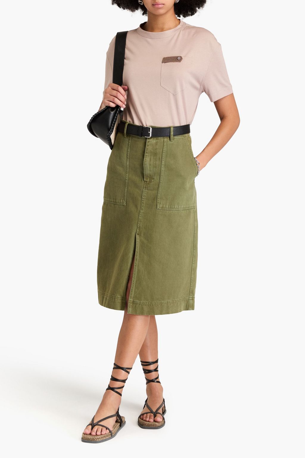 BRUNELLO CUCINELLI T-Shirt aus Baumwoll-Jersey mit Zierperlen