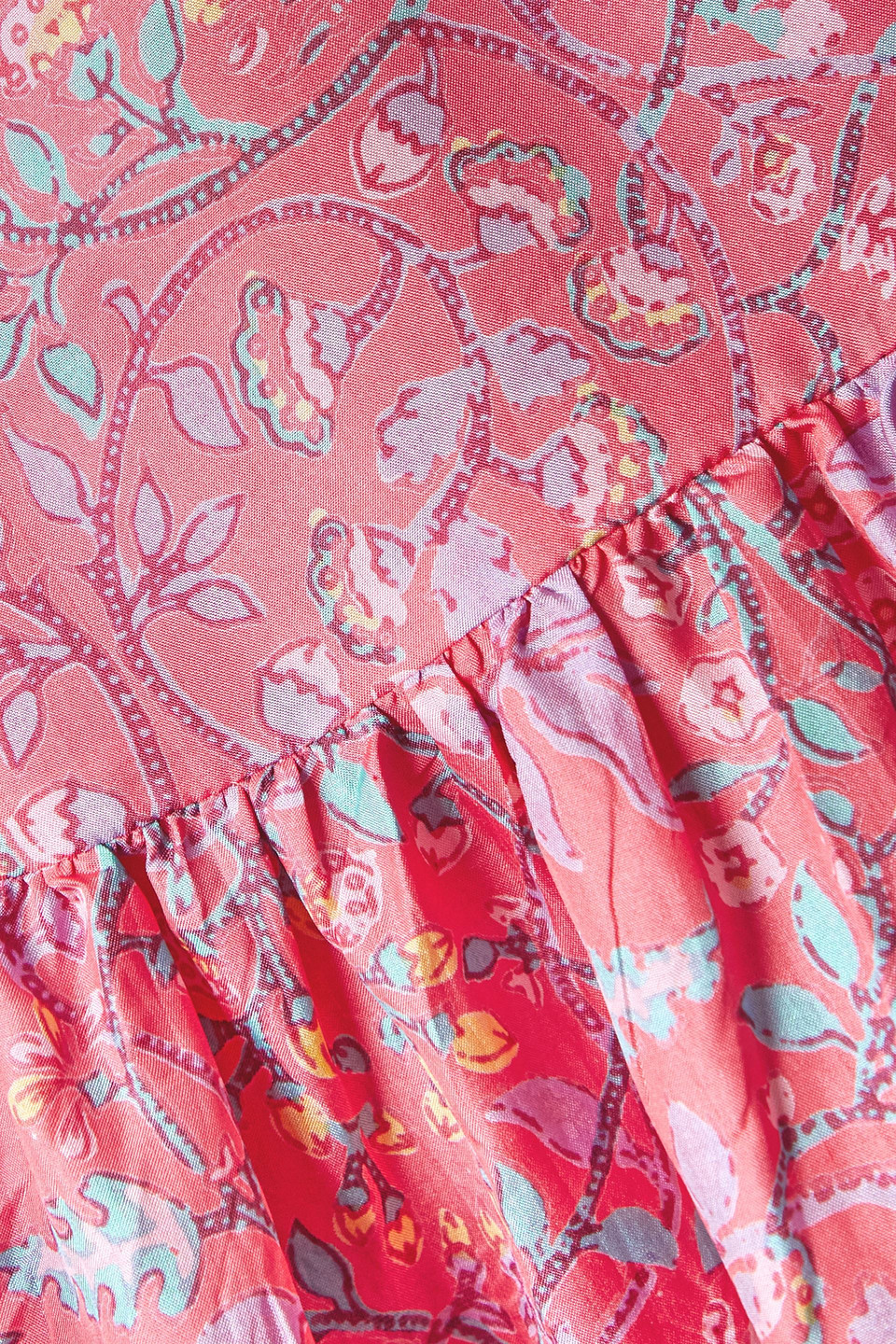 Hannah Elliana Floral-print Silk-habotai Mini Wrap Dress In Pink