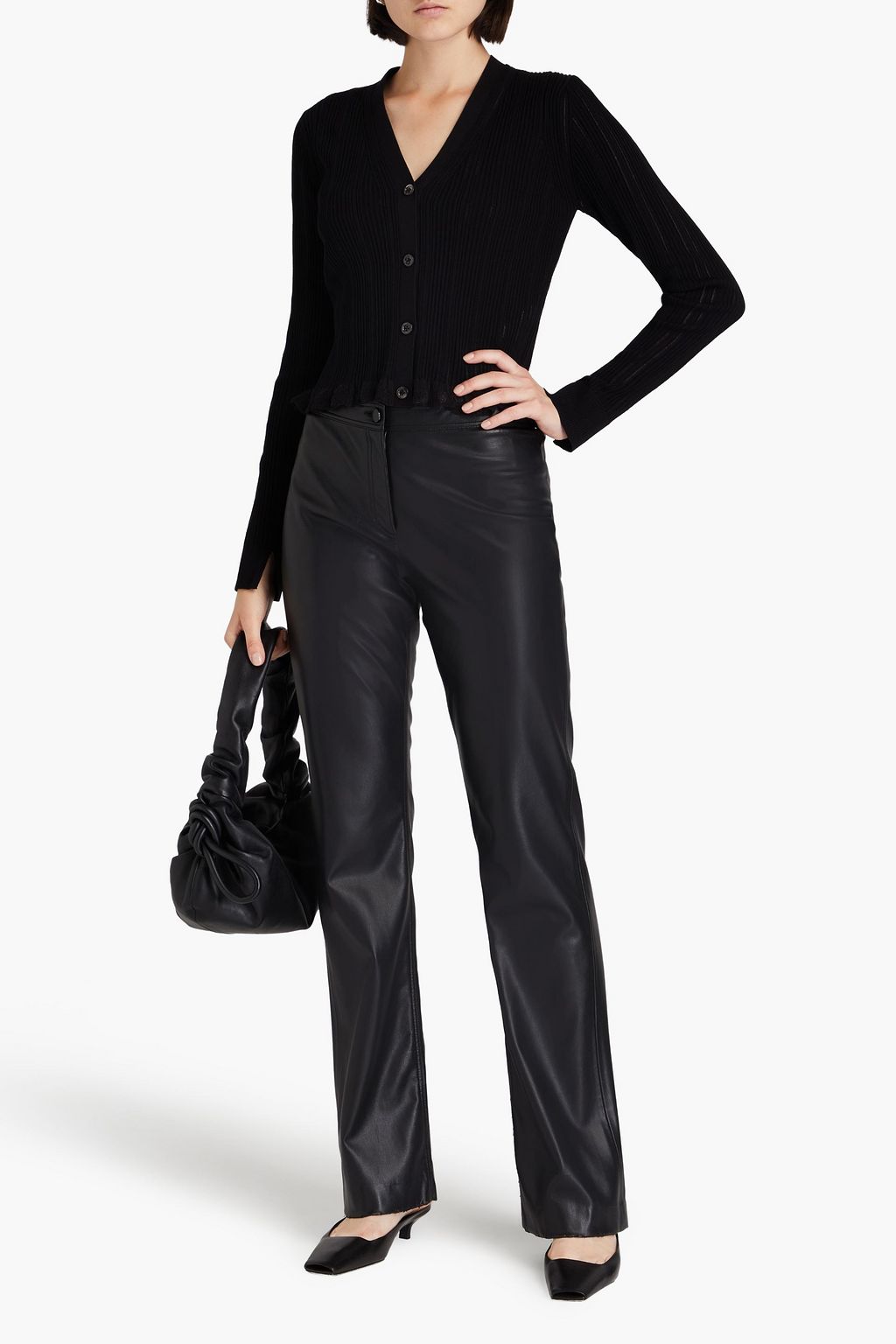 3.1 PHILLIP LIM كارديغان مصنوع من مزيج من القطن بتصميم مضلّع
