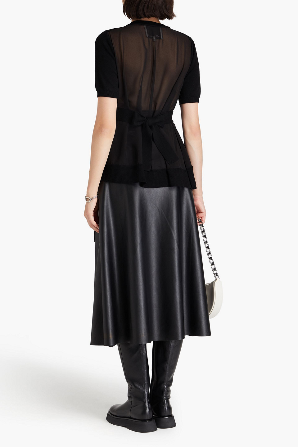 3.1 PHILLIP LIM CHIFFON AND WOOL-BLEND TOP