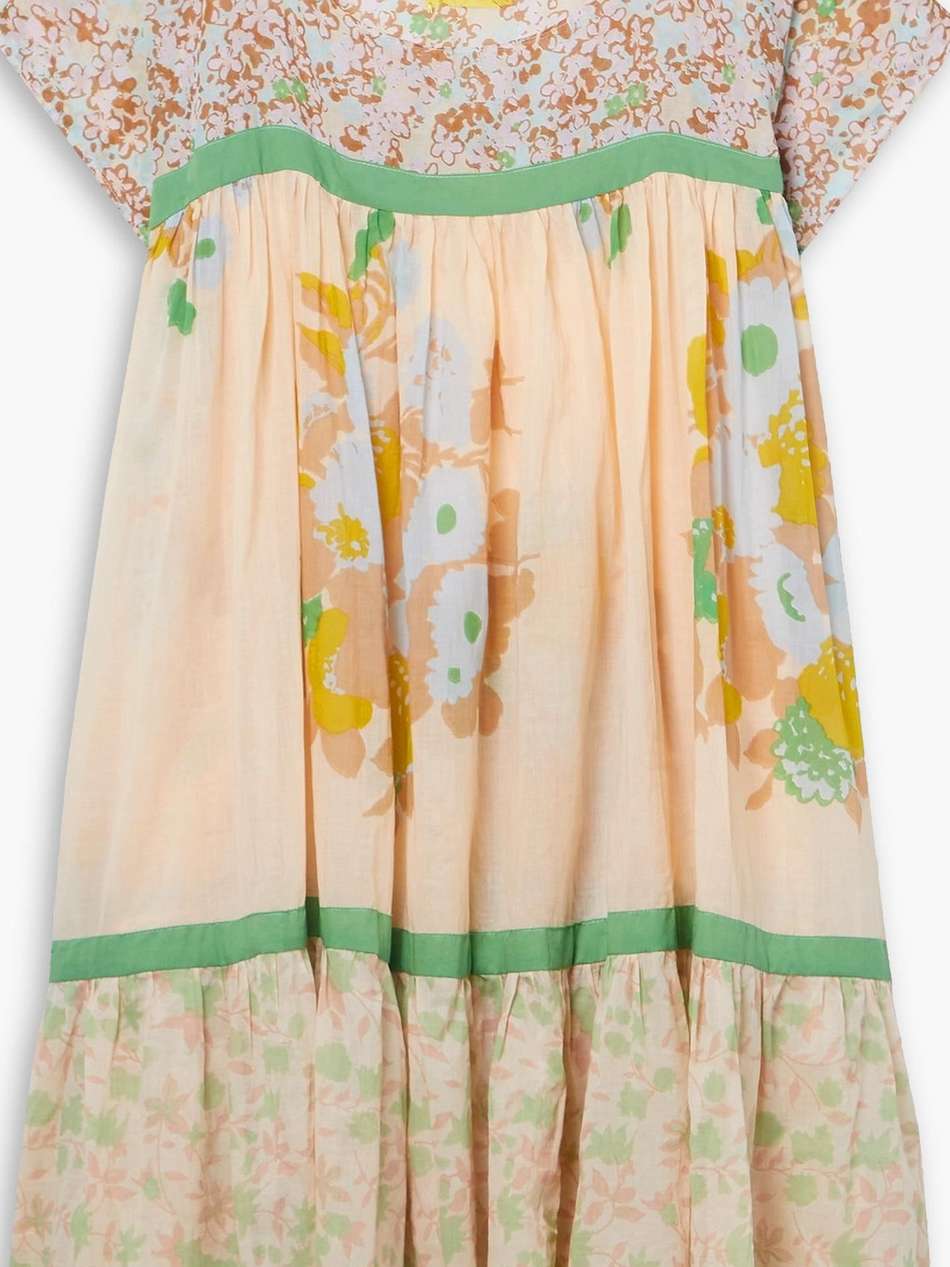 wind tiered floral-print cotton-voile dress