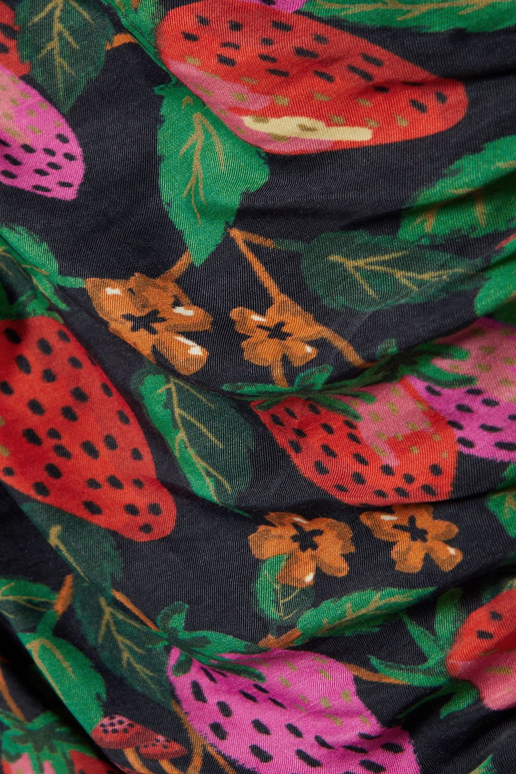 FARM RIO Ruched printed twill mini dress