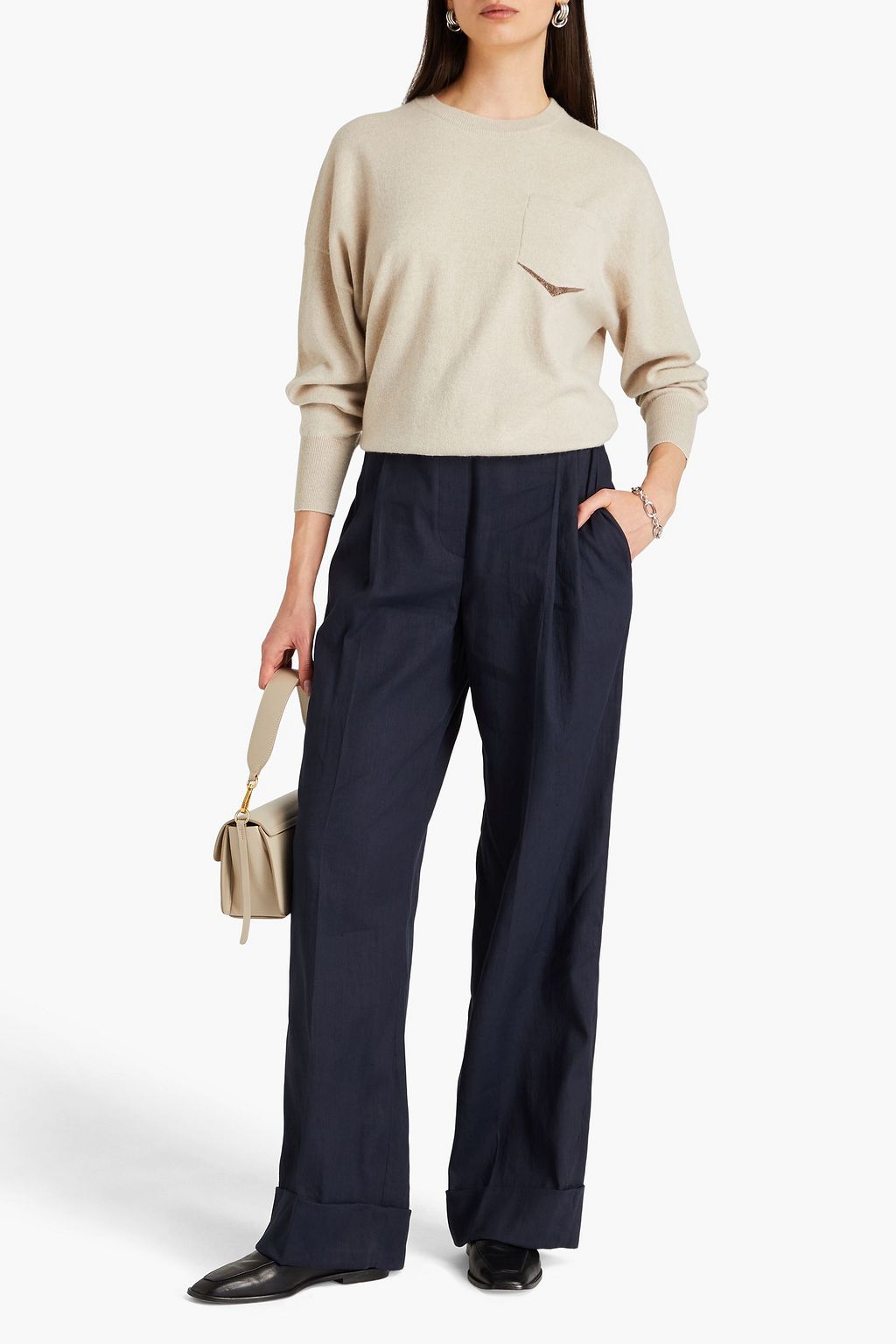 BRUNELLO CUCINELLI Bead-embellished cashmere sweater