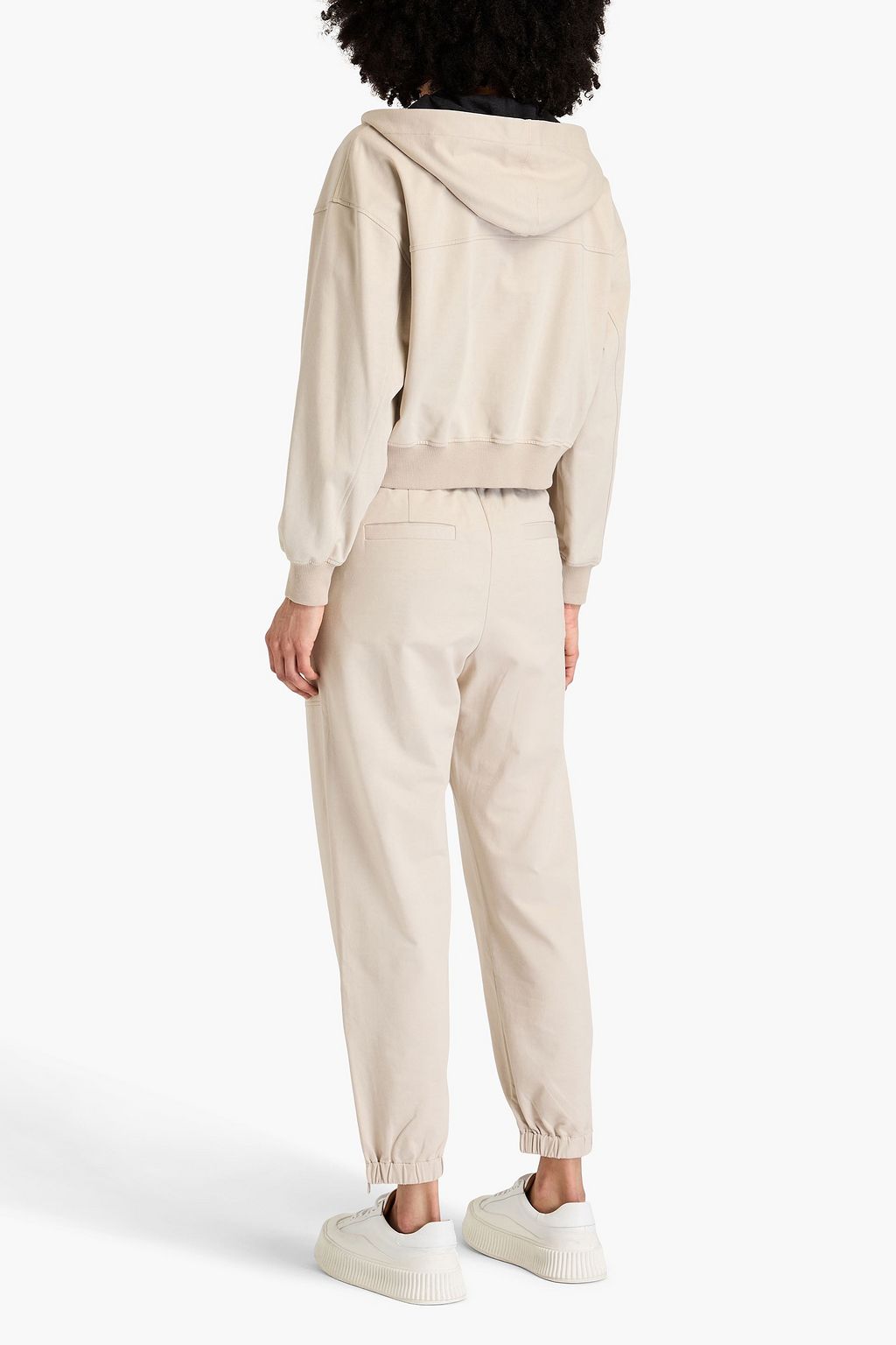 BRUNELLO CUCINELLI Cropped French cotton-blend terry track pants
