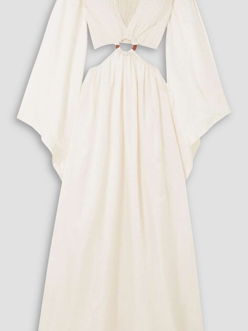 amora embellished cutout cotton and silk-blend voile maxi dress