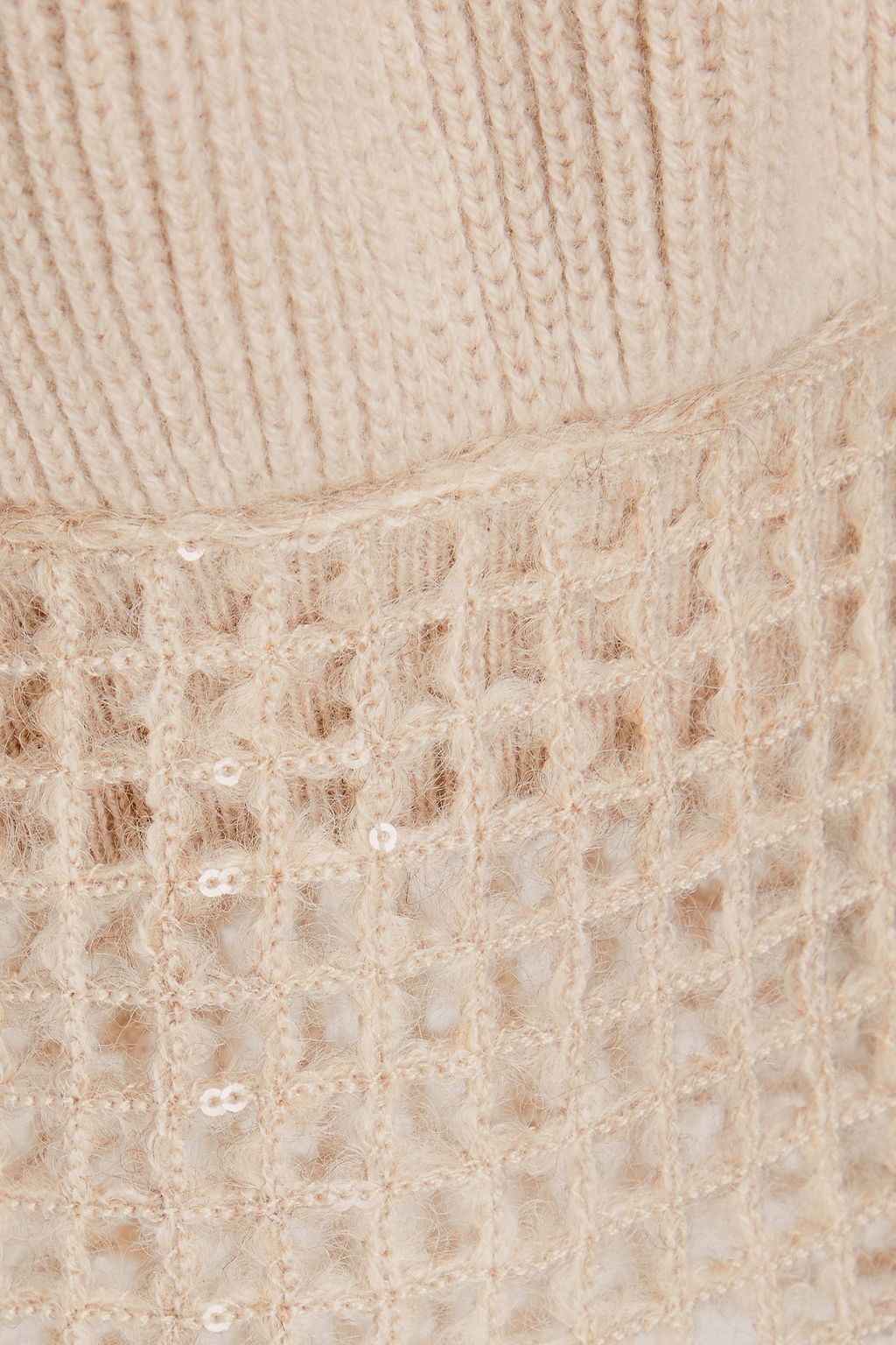 BRUNELLO CUCINELLI Sequin-embellished ribbed cashmere sweater