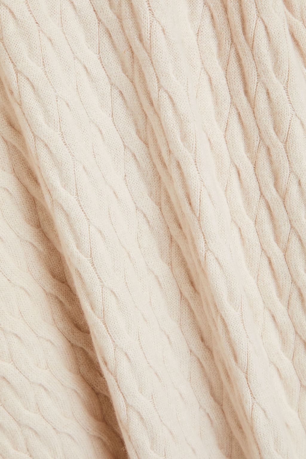 BRUNELLO CUCINELLI ケーブルニット ウール&カシミヤ&シルク混 ミディワンピース ビーズ付き