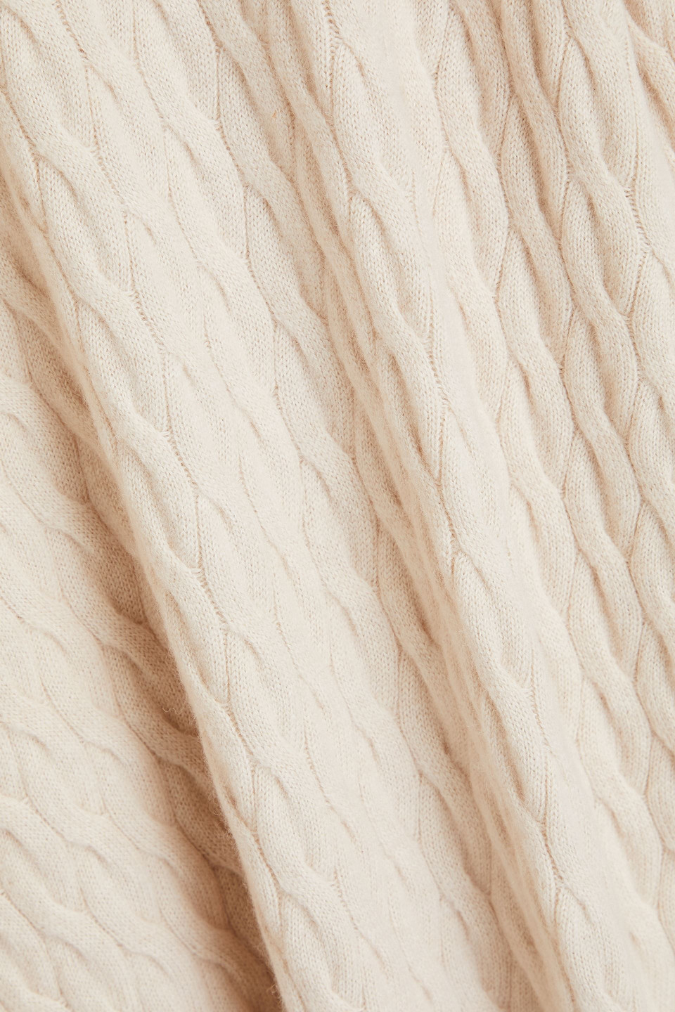 Brunello Cucinelli Bead-embellished Cable-knit Wool, Cashmere And Silk-blend Midi Dress In Beige