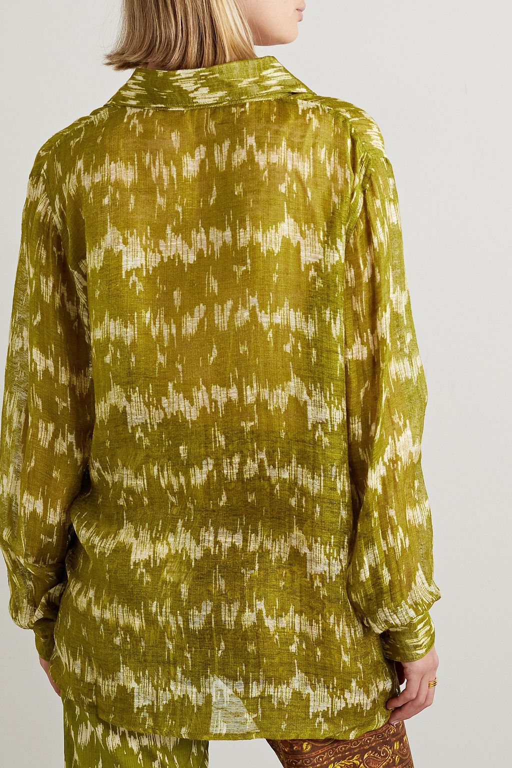 SAVANNAH MORROW Cliff patchwork printed silk blouse