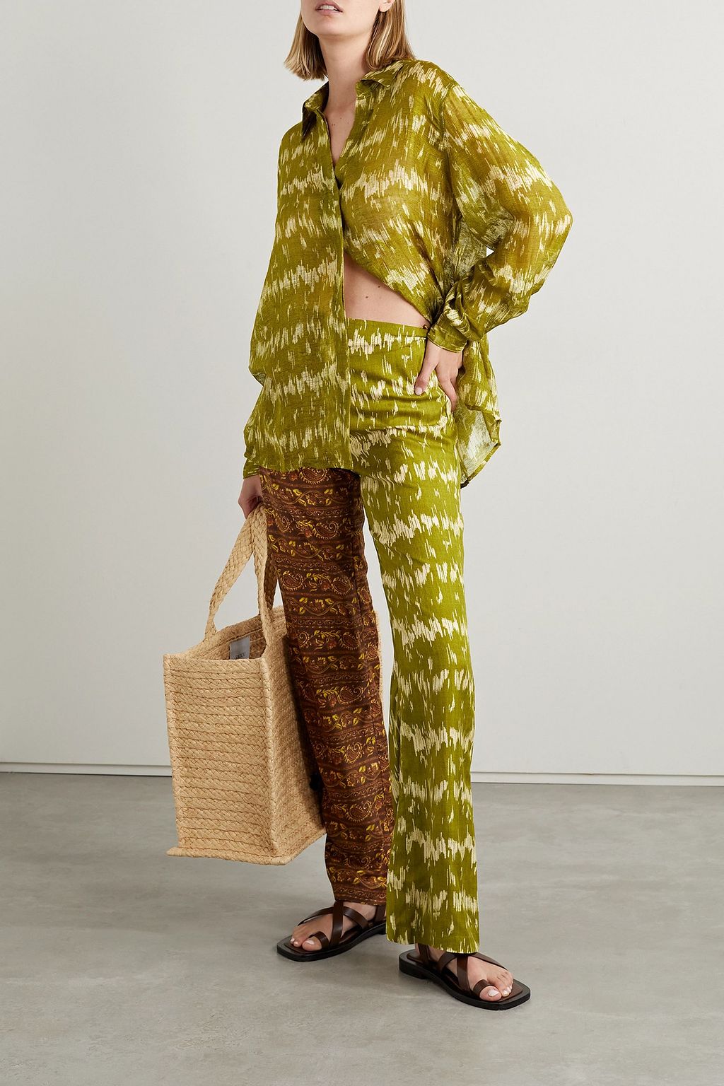 SAVANNAH MORROW Cliff patchwork printed silk blouse
