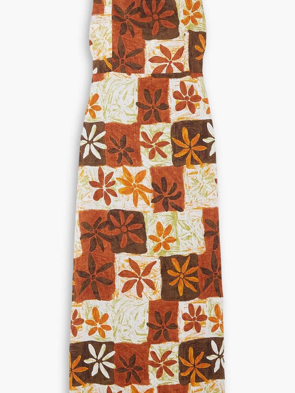 + monikh azalea printed linen maxi dress