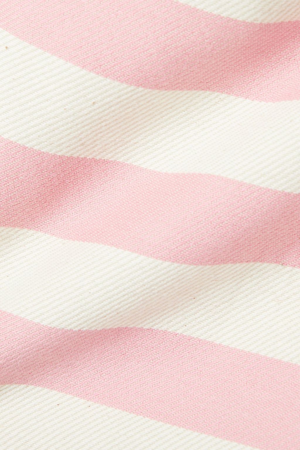 MIGUELINA Isabella verkürztes Oberteil aus gestreiftem Baumwoll-Twill mit Zierknöpfen