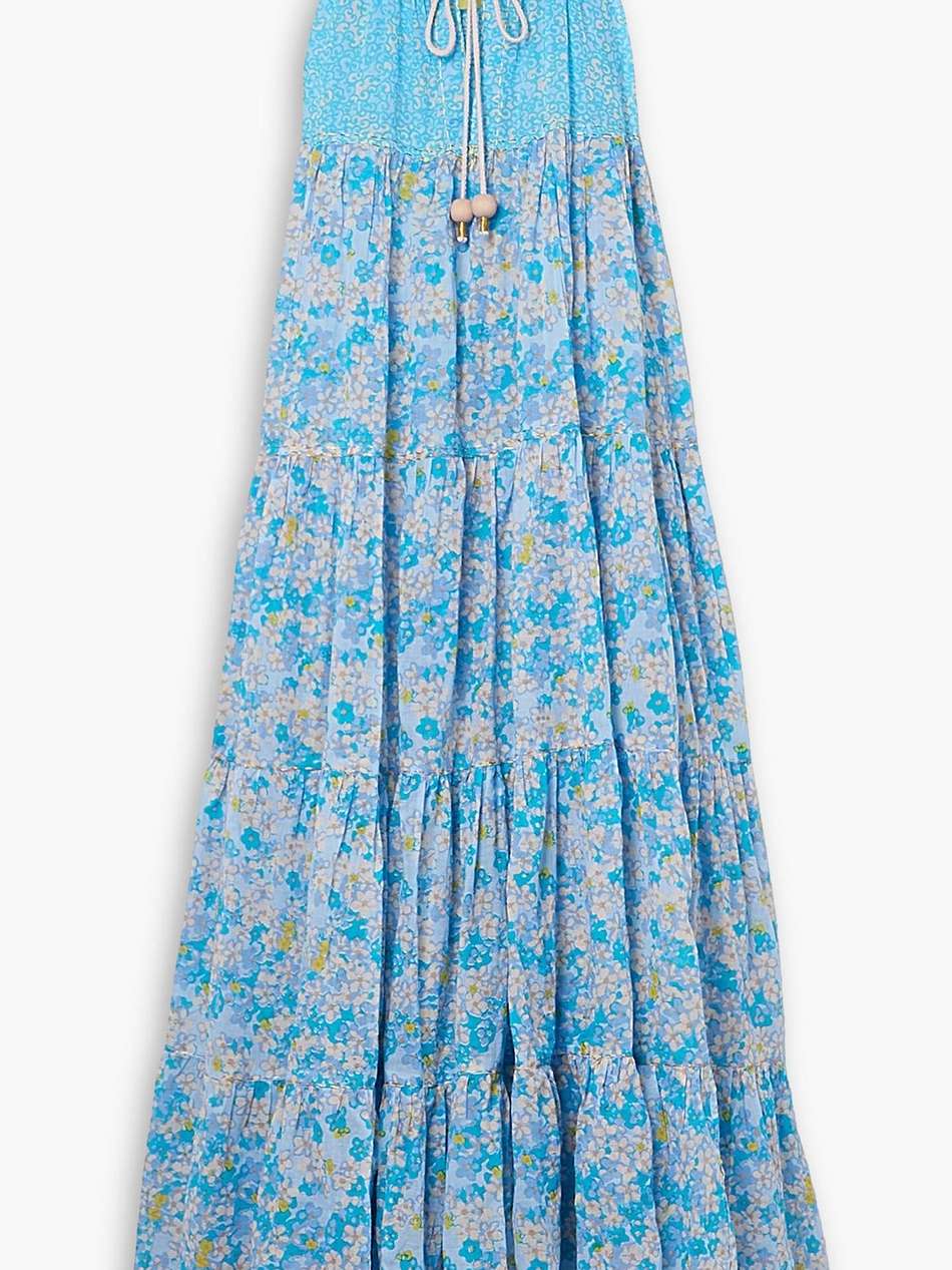 hippy tiered printed cotton-voile maxi dress
