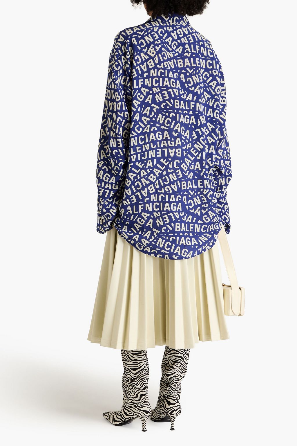 BALENCIAGA Hemd aus Crêpe de Chine aus Seide mit Logoprint