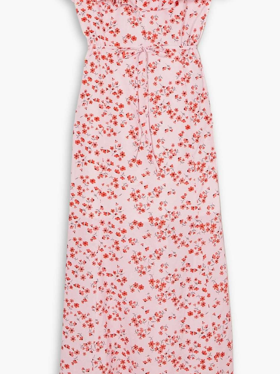 posy off-the-shoulder floral-print cotton and ecovero™-blend midi dress