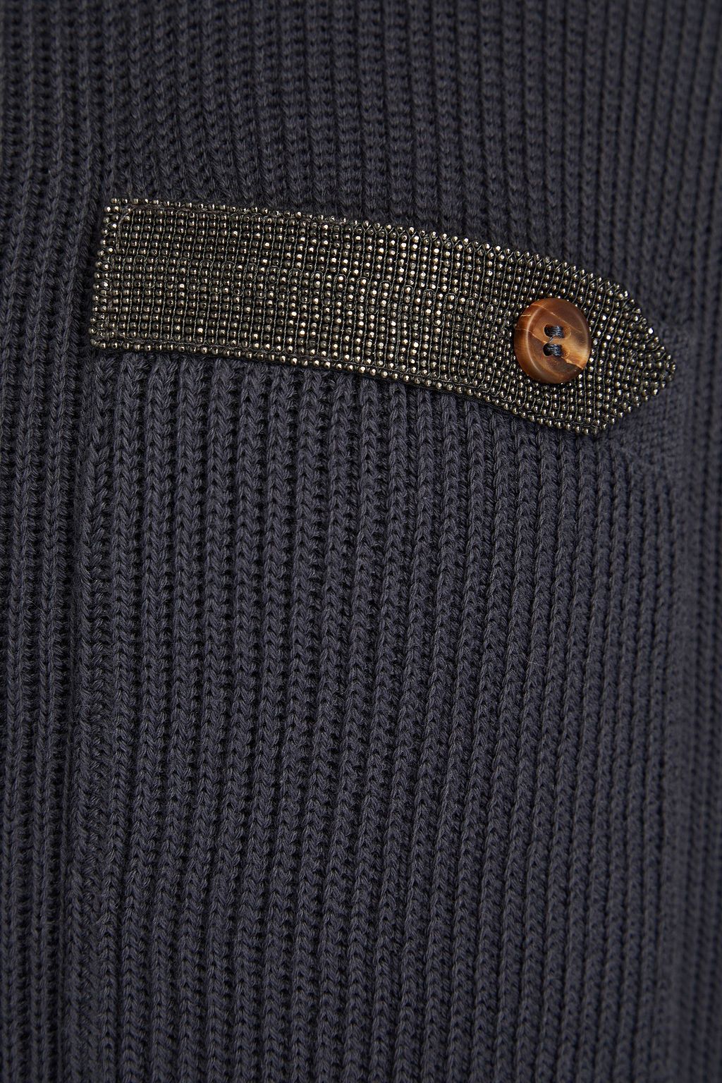 BRUNELLO CUCINELLI Geripptes Kleid aus Baumwolle mit Zierperlen