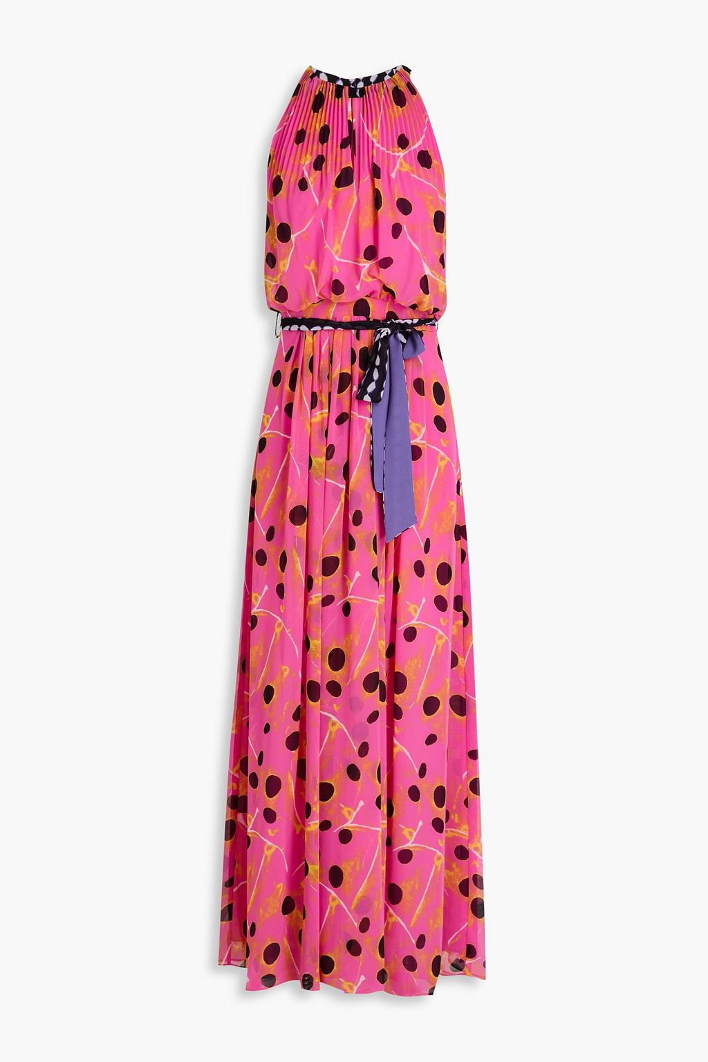 DIANE VON FURSTENBERG Miriam pleated printed chiffon maxi dress THE OUTNET