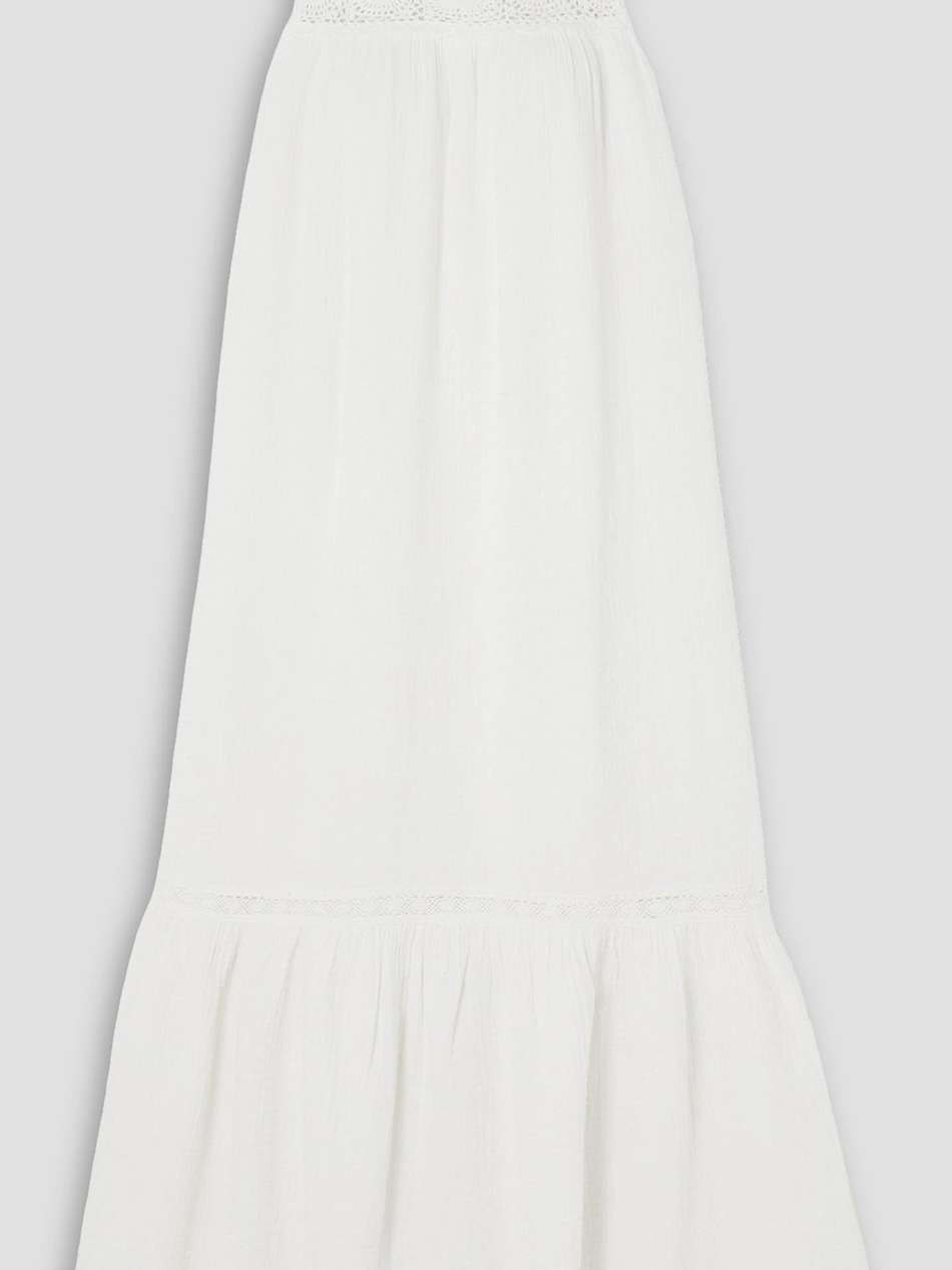 allegra crochet-trimmed cotton-gauze dress