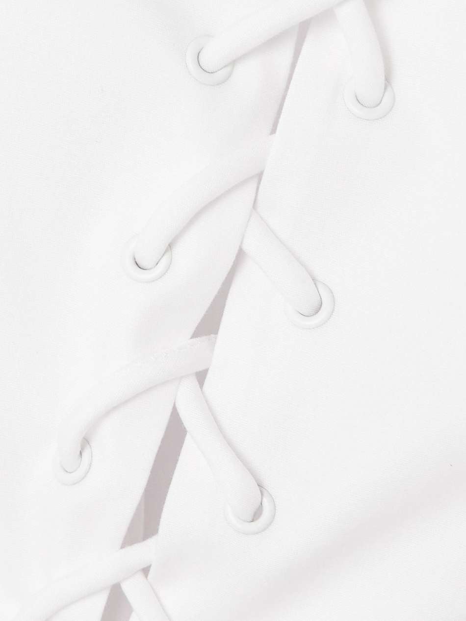 sutton lace-up stretch-cotton mini dress