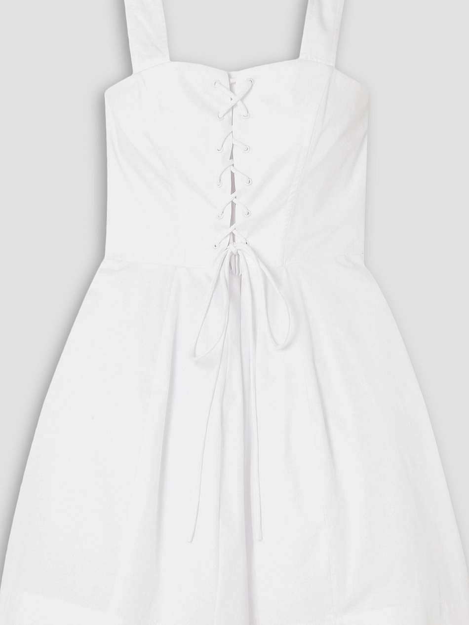 sutton lace-up stretch-cotton mini dress