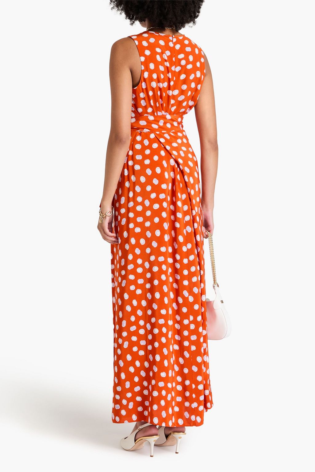 DIANE VON FURSTENBERG 랩 스타일 프린트 크레이프 맥시 드레스
