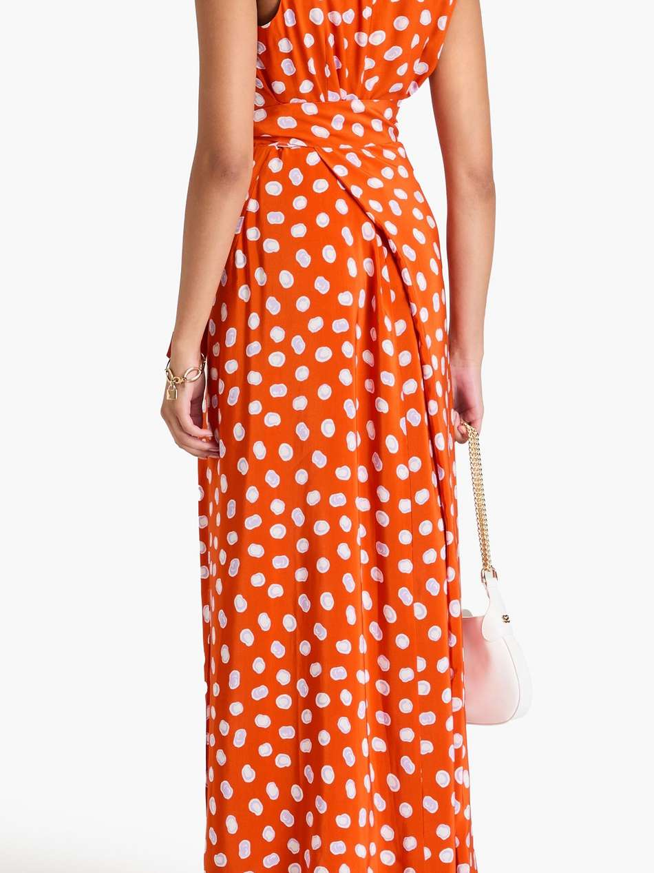 pooja wrap-effect printed crepe maxi dress