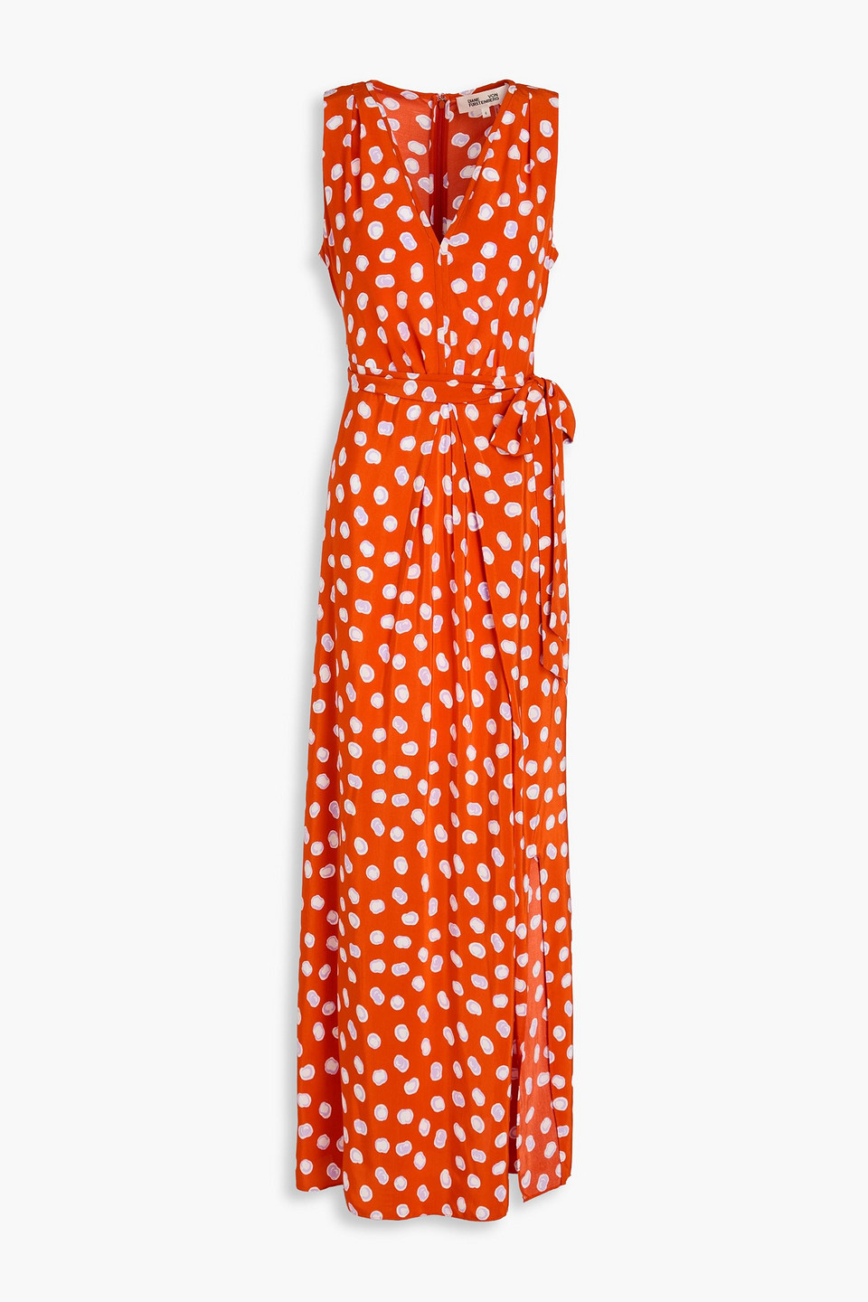 Pooja wrap-effect printed crepe maxi dress