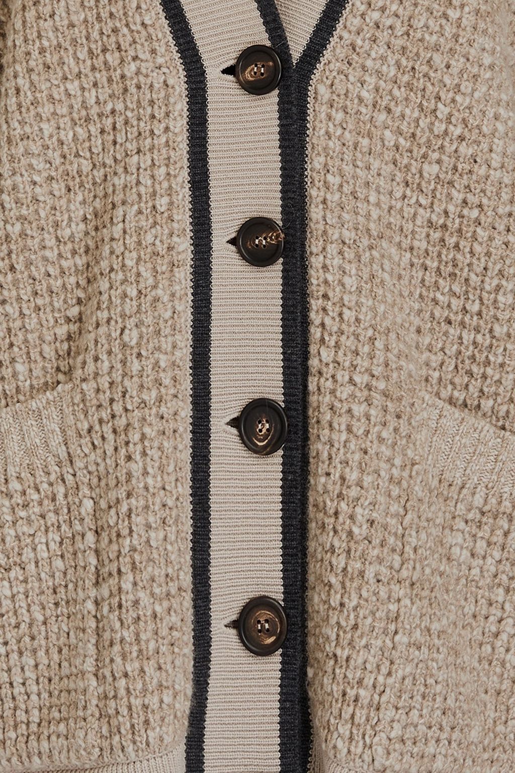 BRUNELLO CUCINELLI Bead-embellished wool and cashmere-blend cardigan