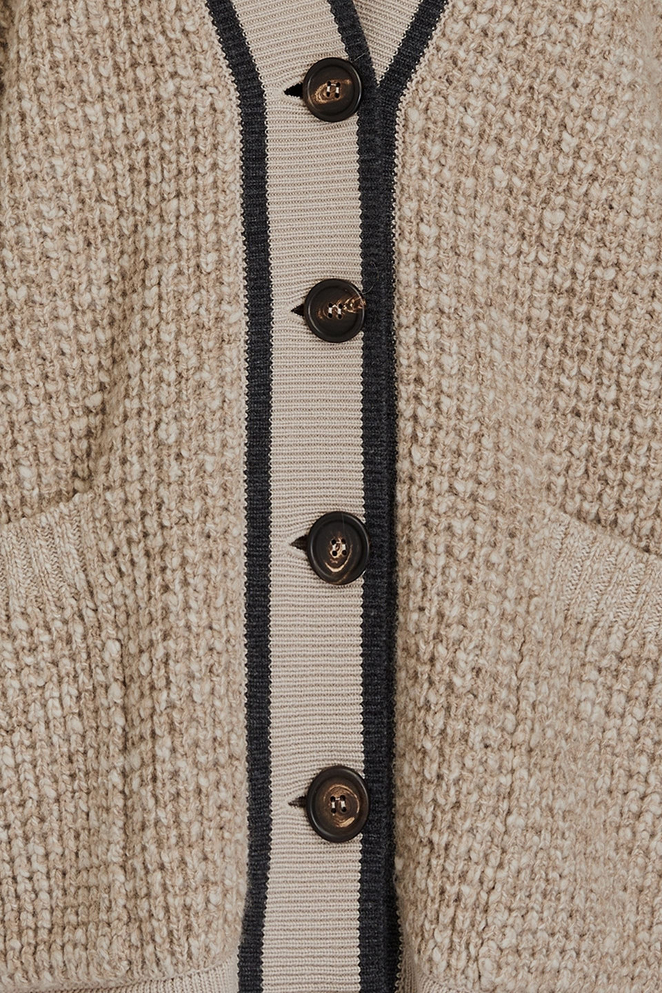 Brunello Cucinelli Cardigan Aus Einer Woll-kaschmirmischung Mit Zierperlen In Beige