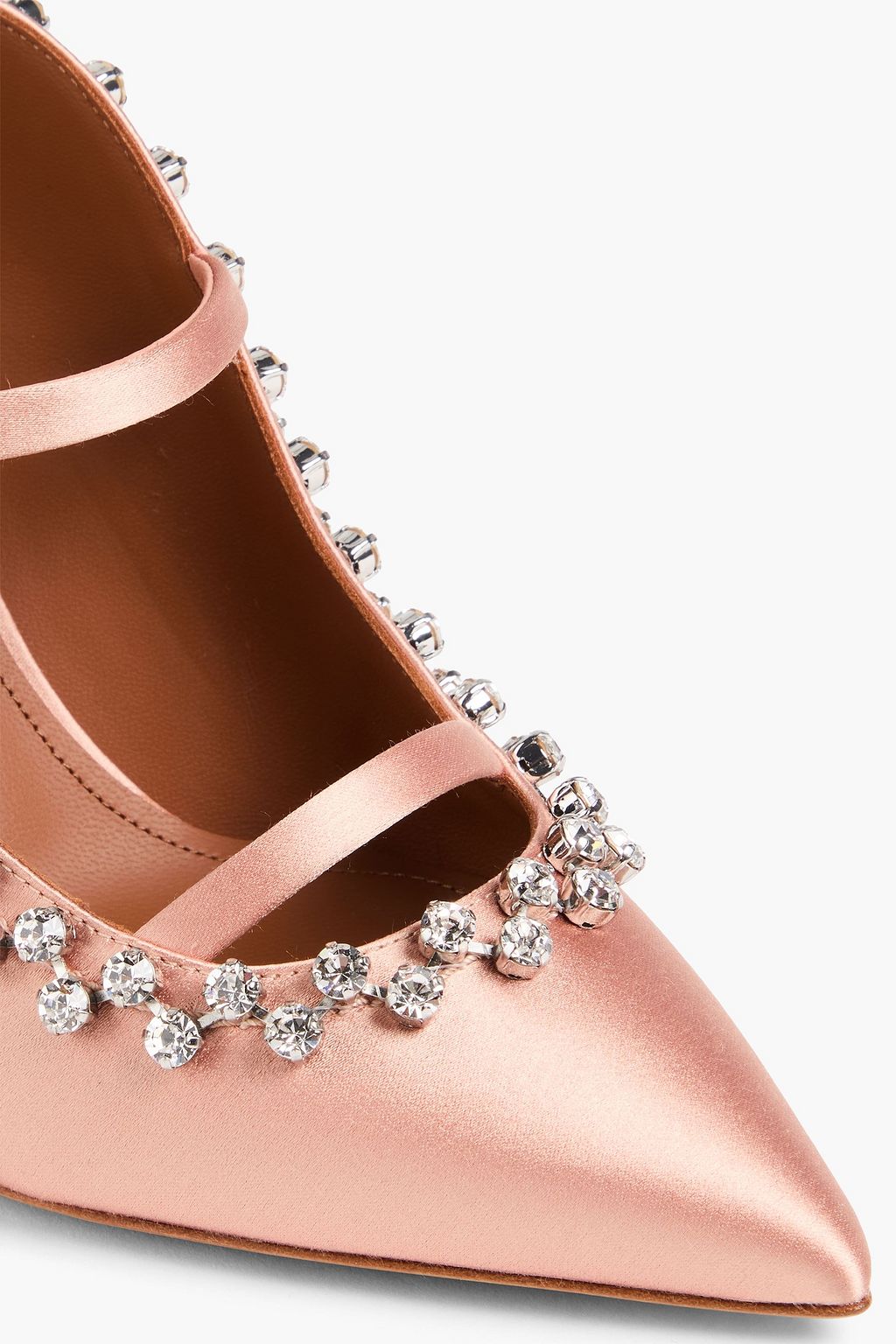 MALONE SOULIERS Gala 85 crystal-embellished satin mules