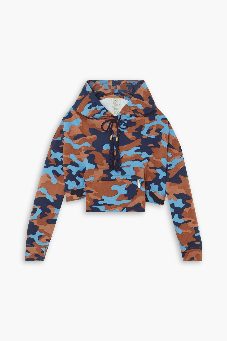 Yvonne S Cropped Camouflage-print Cotton-jersey Hoodie In Brown