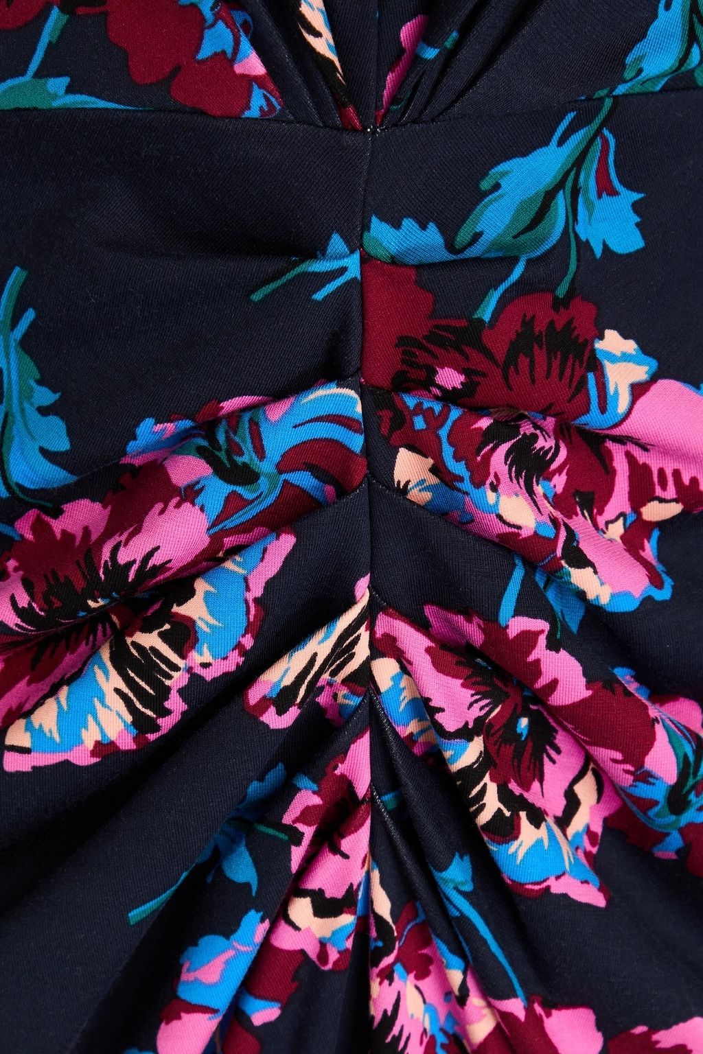 DIANE VON FURSTENBERG Hades mesh-trimmed floral-print jersey midi dress