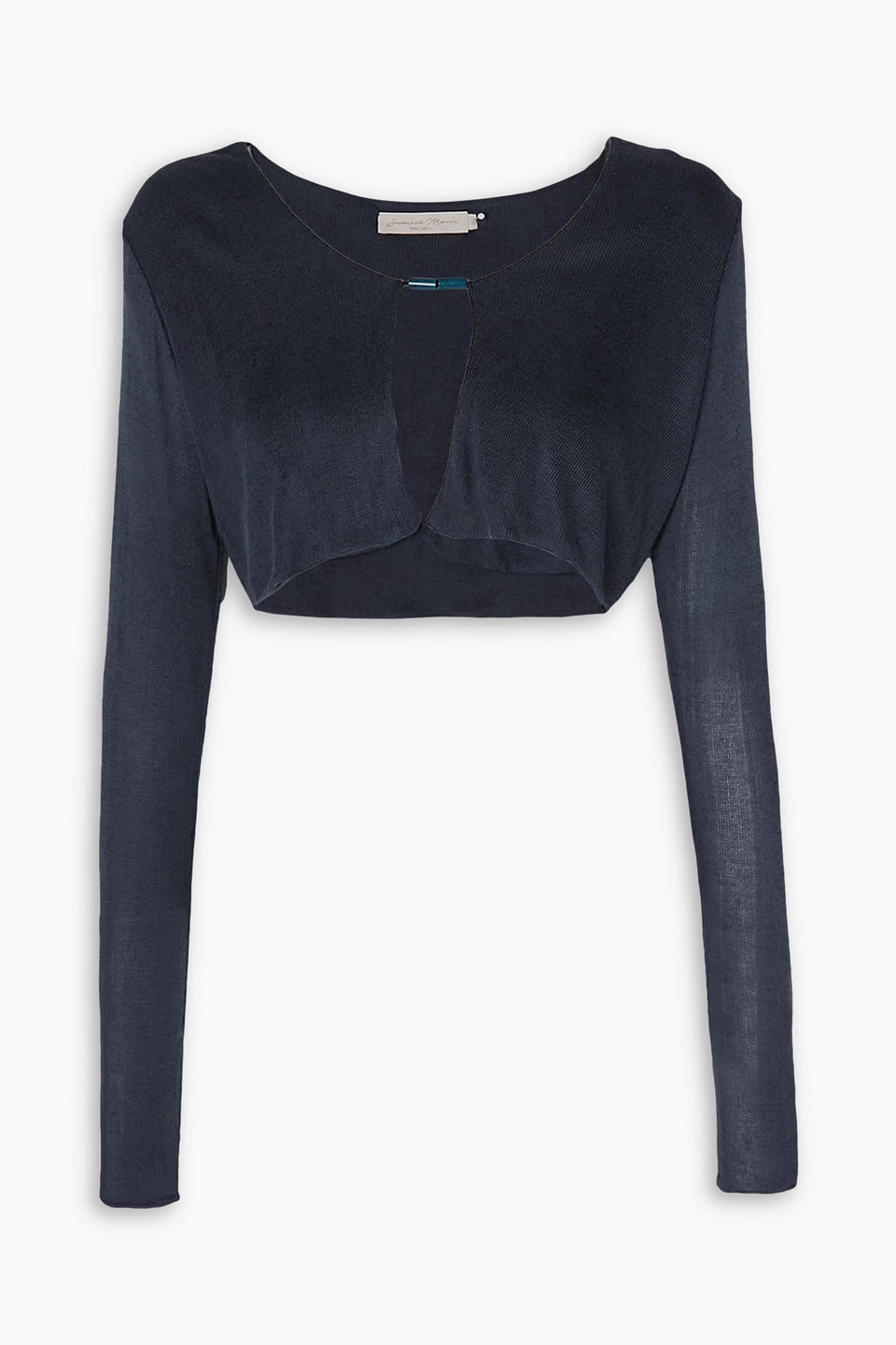 Savannah Morrow Birdie Cropped Bamboo Top In Indigo