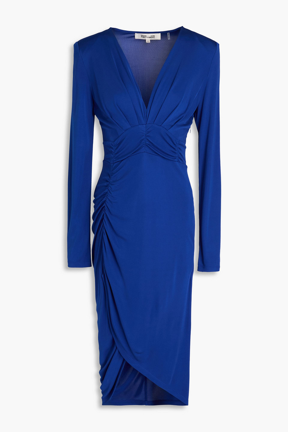 Diane Von Furstenberg Magena Ruched Jersey Midi Dress In Royal Blue