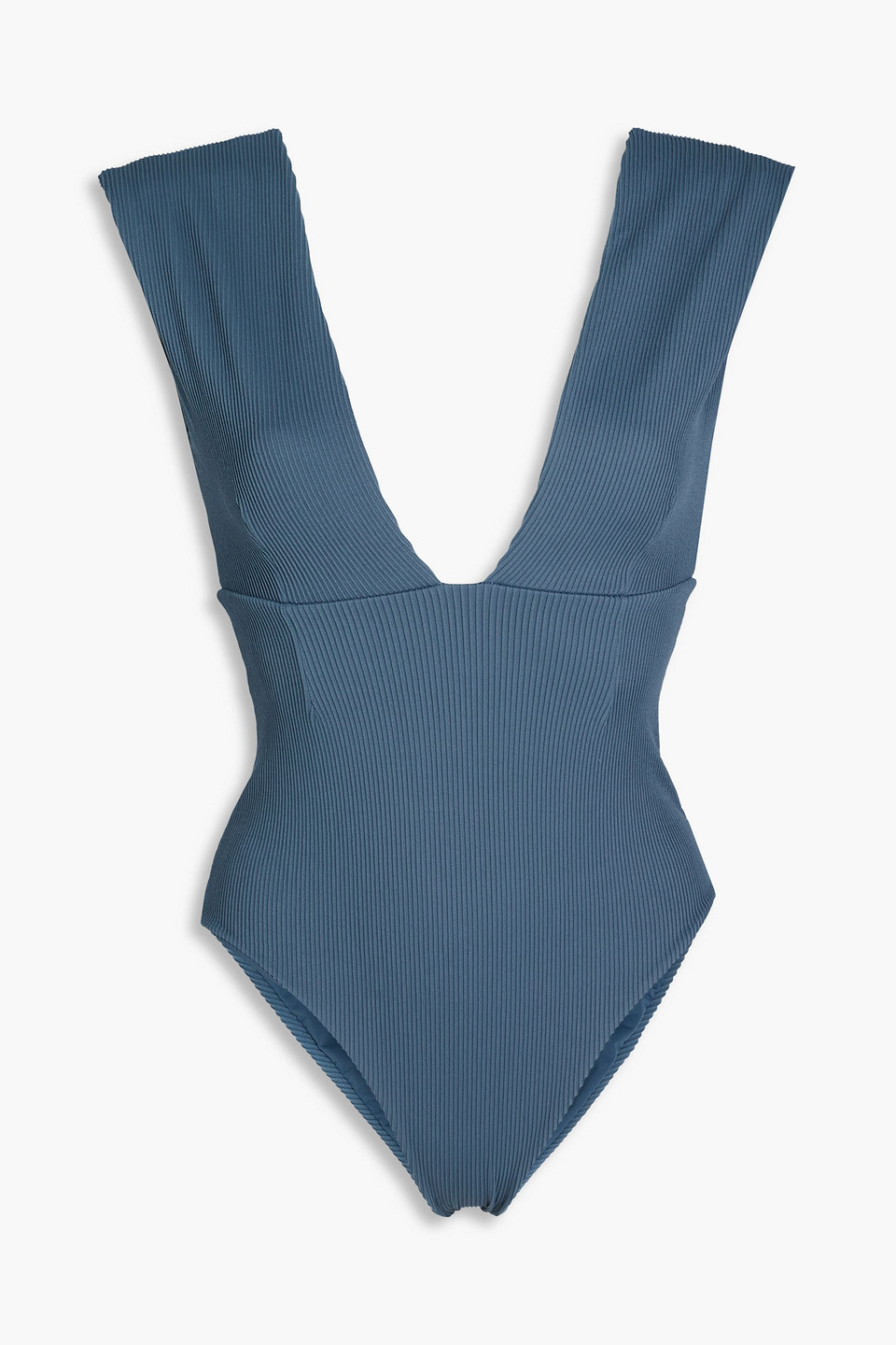 Haight Isabel Ribbed Swimsuit In Slate Blue