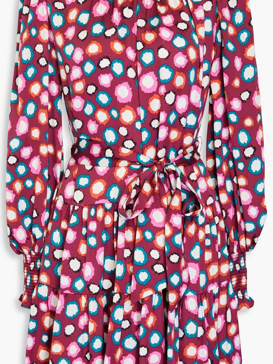 kali printed satin mini dress