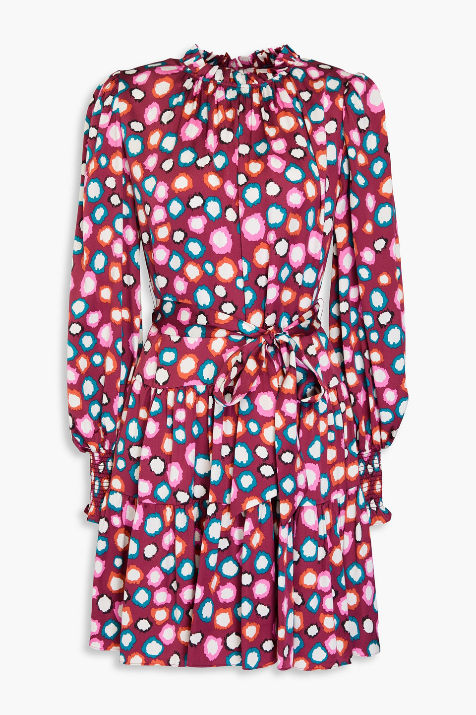 Diane Von Furstenberg Kali Printed Satin Midi Dress In Plum