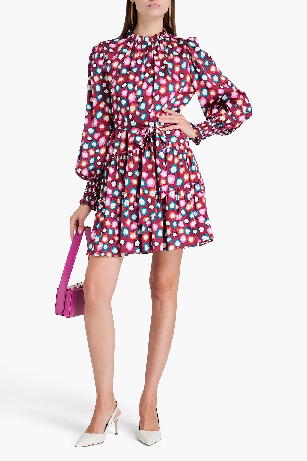 DIANE VON FURSTENBERG Kali printed satin mini dress