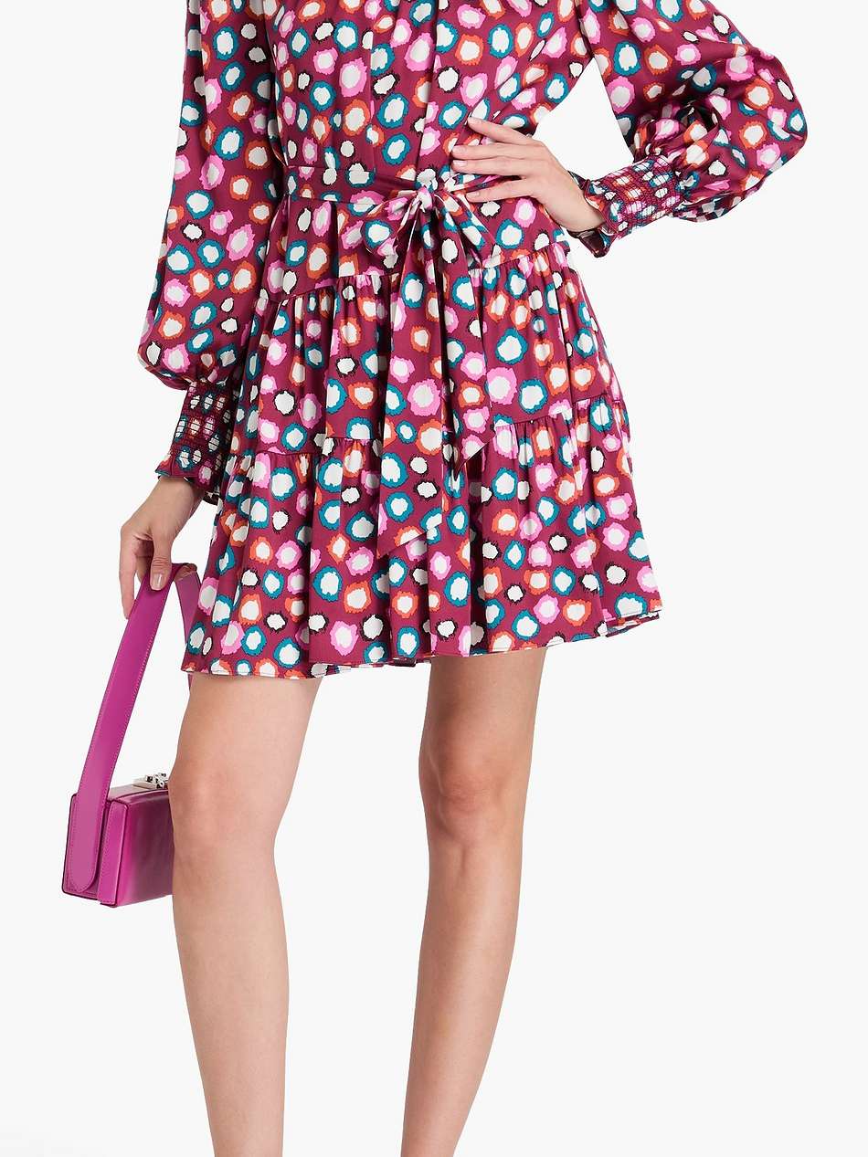 kali printed satin mini dress