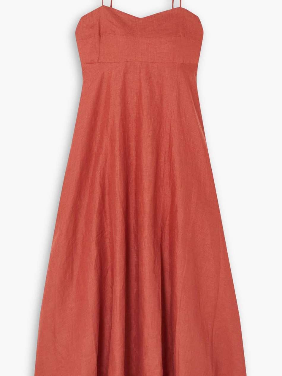 alexandre linen midi dress
