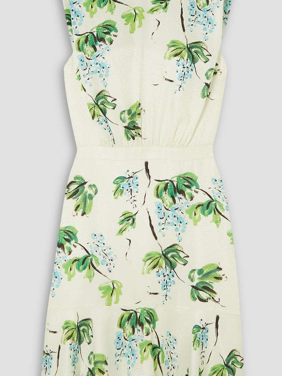fleur open-back printed silk-jacquard halterneck mini dress