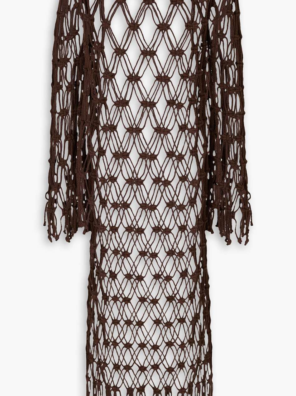 + monikh sintra fringed macramé cotton dress