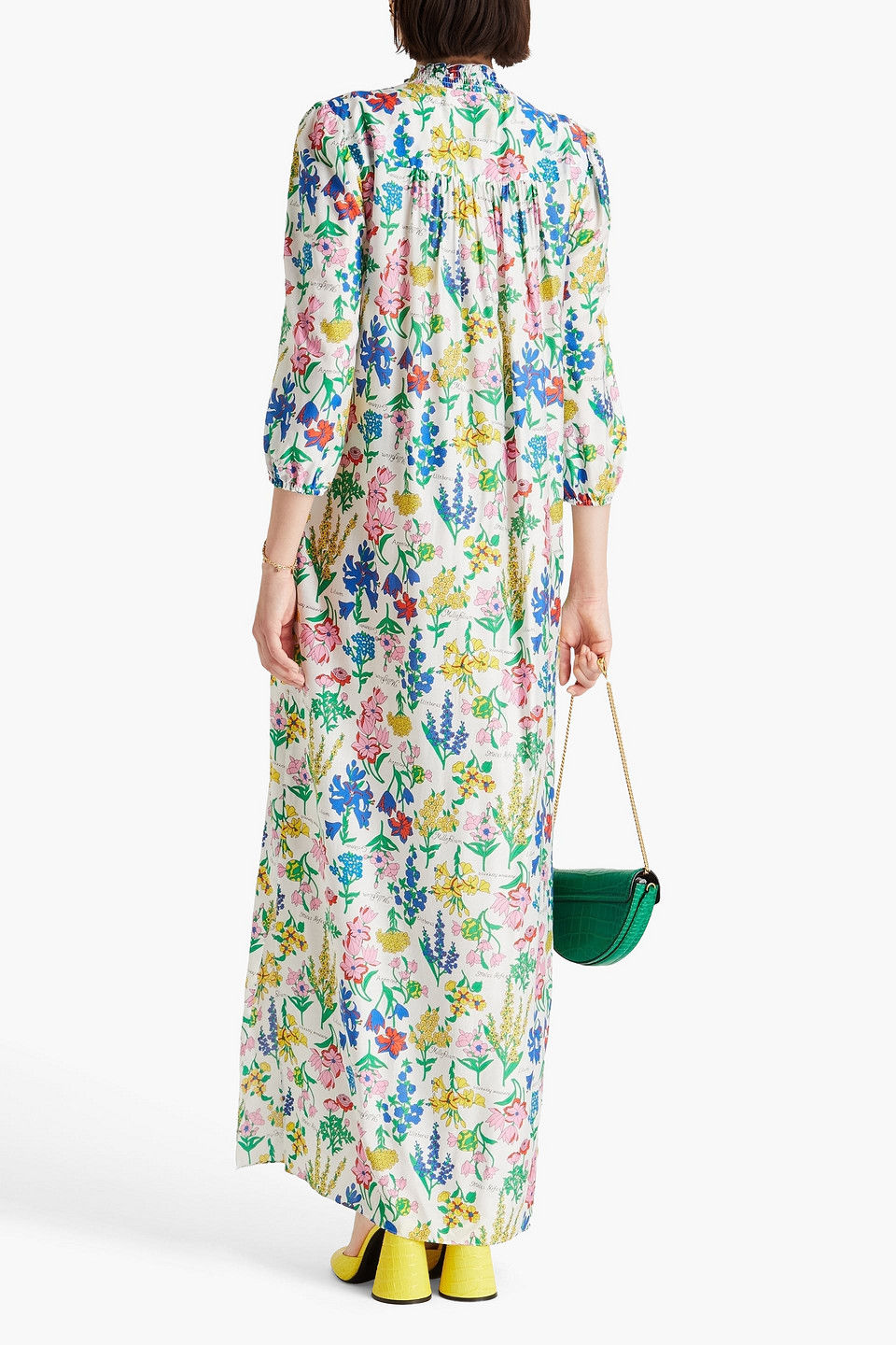 Diane Von Furstenberg Layla Floral-print Mousseline Maxi Dress In White
