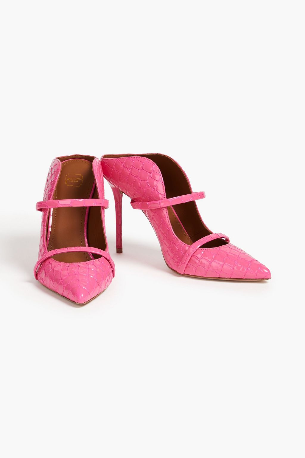 MALONE SOULIERS Maureen croc-effect leather mules