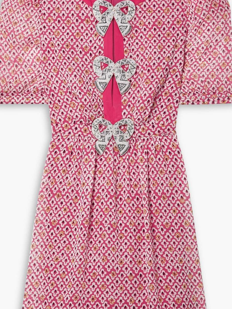 jamie embellished printed silk-chiffon mini dress