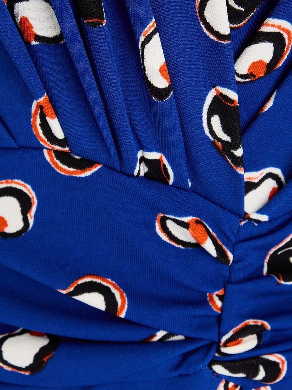 duncan ruched printed jersey mini dress
