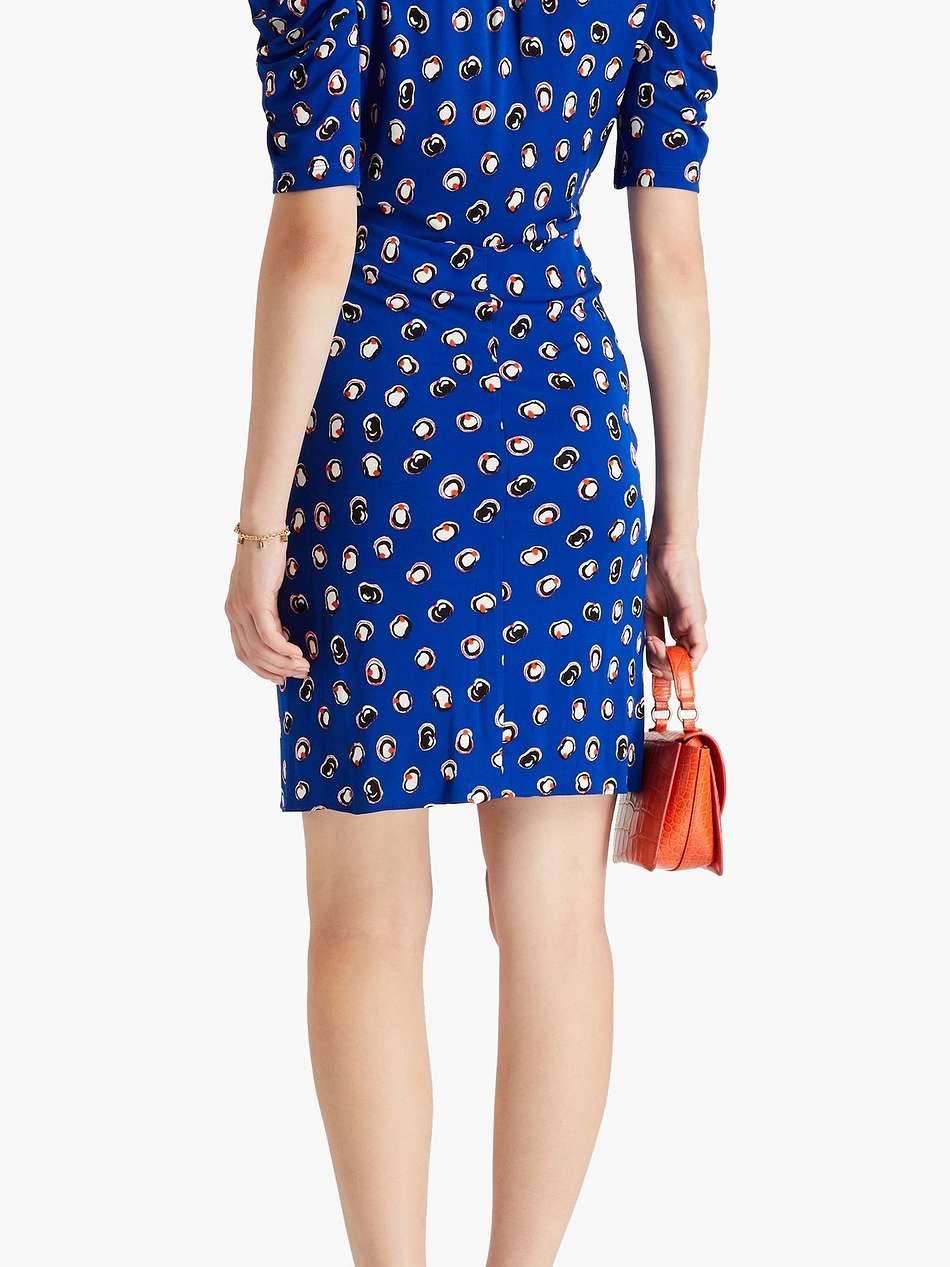 duncan ruched printed jersey mini dress